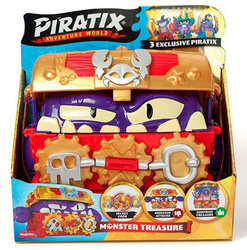 PIRATIX MONSTER TREASURE PIRACI ZESTAW ZŁOTA SKRZYNIA SKARBÓW Z FIGURKAMI 