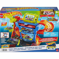 HOT WHEELS MYJNIA SAMOCHODOWA ZESTAW TORÓW ODJAZDOWE ZAKRĘTY + AUTKO HTN80