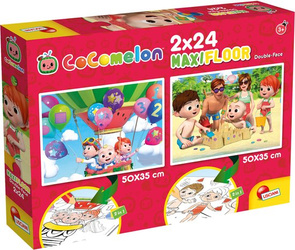 Cocomelon Puzzle dwustronne podłogowe 2x24 Bądź uprzejmy dla wszystkich