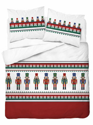 POŚCIEL ŚWIĄTECZNA ŚWIĘTA DZIADEK ŻOŁNIERZYK CZERWONA BAWEŁNA 160X200