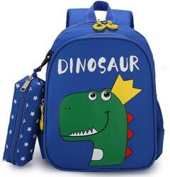 DINOZAUR DINOZAURY DINO PLECAK PLECACZEK DLA DZIECI + KOSMETYCZKA PIÓRNIK