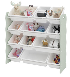 BIAŁY MIĘTOWY PLASTELOWY REGAŁ ORGANIZER POJEMNIKI DZIECI