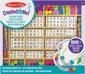 MELISSA & DOUG DREWNIANE KORALIKI Z LITERKAMI DO NAWLEKANIA ALFABET BEADS
