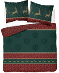 ŚWIĘTA ŚWIĄTECZNA POŚCIEL RENIFERY ZIELONA BAWEŁNA 160X200
