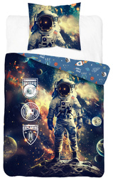 POŚCIEL DZIECIĘCA MŁODZIEŻOWA ASTRONAUTA 160x200cm KOSMOS PLANETY NASA