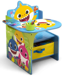 BABY SHARK BIURKO STOLIK SKRZYNIA REKIN DZIECI MEBLE KUBEK ORGANIZER