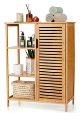 REGAŁ ŁAZIENKOWY SZAFKA KOMODA Z PÓŁKAMI PÓŁKI REGAŁ BAMBUSOWY