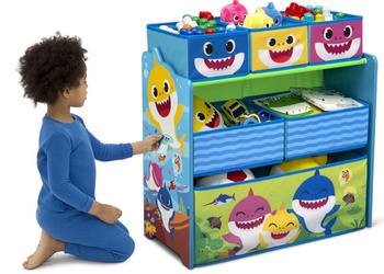 BABY SHARK REKIN RYBKI REGAŁ POJEMNIKI NA ZABAWKI DZIECI MEBEL ORGANIZER