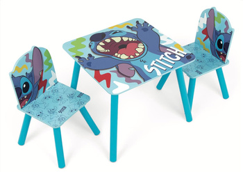 LILO I STITCH STICZ STOLIK STÓŁ DREWNIANY 2 KRZESŁA DLA DZIECI MEBLE