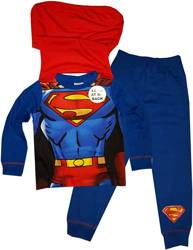 SUPERMAN KOSTIUM STRÓJ PIŻAMA BAWEŁNA 128 7-8 LAT