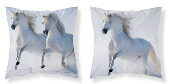 POSZEWKA DWUSTRONNA 40x40 KONIE KOŃ HORSE + WKŁAD