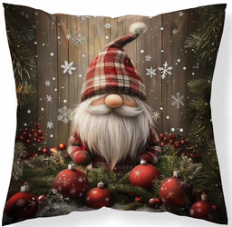 Poduszka Jasiek Świąteczna 40x40 Mikołaj Bombki Płatki Śniegu Skrzat +WKŁAD