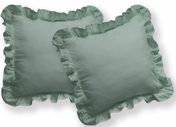 Poduszki Bawełna 40x40 Komplet 2 szt. Miętowe Zielone Falbana