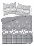 POŚCIEL ŚWIĘTA ŚWIĄTECZNA RENIFERY BAWEŁNA SATYNOWA 160X200 GWIAZDKA SIWA