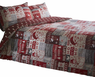 ŚWIĘTA MIKOŁAJ CZERWONA POŚCIEL ŚWIĄTECZNA 140X200