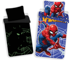 SPIDERMAN POŚCIEL DLA DZIECI KOMPLET ŚWIECĄCA ŚWIECI W CIEMNOŚCI 140X200