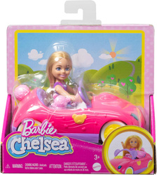 LALKA BARBIE CHELSEA I MISIOWY POJAZD Zestaw LALKA+Autko+Miś
