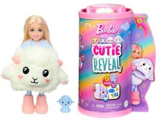 BARBIE CHELSEA CUTIE REVEAL LALKA OWIECZKA PRZEBRANIE 6 NIESPODZIANEK TUBA