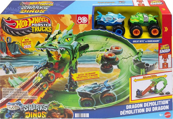 HOT WHEELS MONSTER TRUCKS TOR SAMOCHODOWY SMOCZY WYŚCIG DEMOLITION DRAGON 