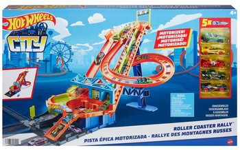 HOT WHEELS ZESTAW RAJDOWY ROLLERCOASTER + 5 AUTEK HJV69