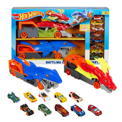 Tor Hot Wheels Transportery Rekin i Smok i 10 autek zestaw HNR38