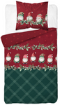 POŚCIEL ŚWIĄTECZNA ŚWIĘTA CZERWONA KRASNAL KRATA BAWEŁNA FLANELA 140X200