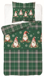 POŚCIEL ŚWIĄTECZNA ŚWIĘTA ZIELONY KRASNAL KRATA BAWEŁNA FLANELA 140X200