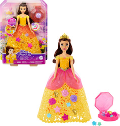 DISNEY PRINCESS LALKA KSIĘŻNICZKA BELLA w pięknej kwiatowej sukni