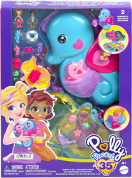 POLLY POCKET ZESTAW KONIKI MORSKIE KOMPAKTOWA KOLOROWA TOREBKA MINILALKI