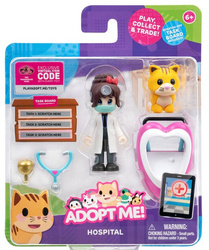 ADOPT ME SZPITAL ZESTAW FIGURKI DR HEART I GINGER CAT FRIENDS + KOD DO GR