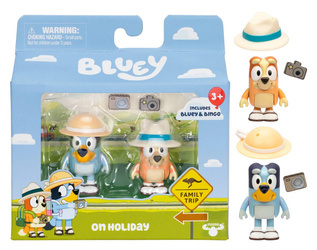 BLUEY BINGO FIGURKI ZESTAW FIGUREK 2-PACK HOLIDAY AKCESORIA