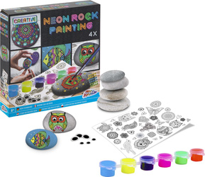 KAMIENIE DO MALOWANIA ZESTAW KREATYWNY NAKLEJKI FARBY NEONOWE DIY