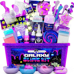 ZESTAW GALAXY SLIME GLUTY MASA WALIZKA ŚWIECI W CIEMNOŚCI