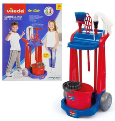 VILEDA Junior WÓZEK DO SPRZĄTANIA DLA DZIECI ZESTAW WIADRO MOP MIOTŁA