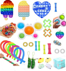 DUŻY ZESTAW ZABAWEK ANTYSTRESOWYCH FIDGET TOYS 32