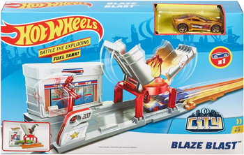 Tor Samochodowy Hot Wheels Pożar na Stacji Blaze Blast RedCar nr 32 FJN36