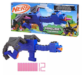  MINECRAFT NERF Elite Wyrzutnia Ender Dragon strzałki F7912 BLUE PISTOLET