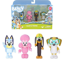 BLUEY BINGO FRIENDS FIGURKI ZESTAW 4 SZTUKI 13014