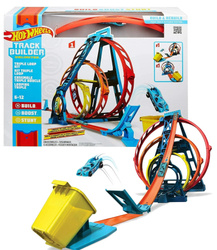 HOT WHEELS TRACK BUILDER TORY ZESTAW Wyrzutnia PĘTLE POTRÓJNA PĘTLA  GLC96