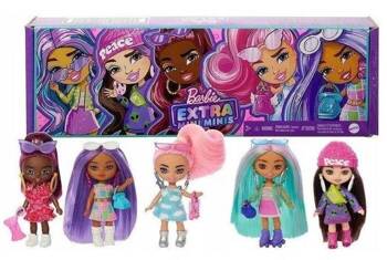 LALKA BARBIE EXTRA MINI MINIS zestaw 5 lalek HPN09 