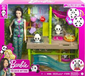 LALKA BARBIE WETERYNARZ ZESTAW OPIEKA NAD PANDAMI + AKCESORIA HKT77