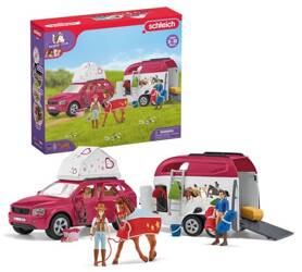 SCHLEICH HORSE CLUB ZESTAW SAMOCHÓD Z PRZYCZEPĄ PRZYGODA Z SAMOCHODEM 42535