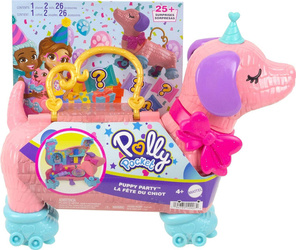 ZESTAW POLLY POCKET PINIATA PIES PIESEK JAMNIK + TOREBKA LALKI AKCESORIA